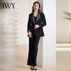 IWY/气质新中式国风西装套装女商务主持人高端正装工作服黑色西服CP2078 商品缩略图3