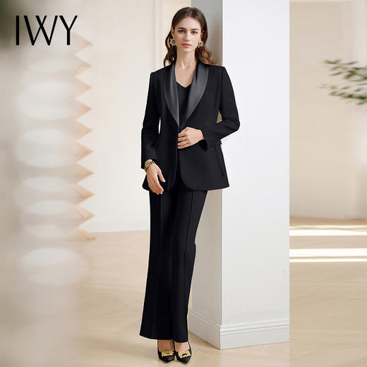 IWY/气质新中式国风西装套装女商务主持人高端正装工作服黑色西服CP2078 商品图3