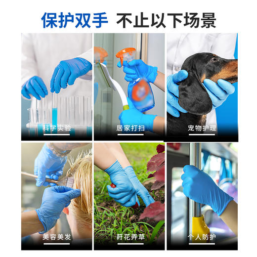 【经济款 】一次性蓝色合成丁腈手套（无粉 光面） 个人防护/家务清洁/美容美发/宠物护理 OSND 商品图5