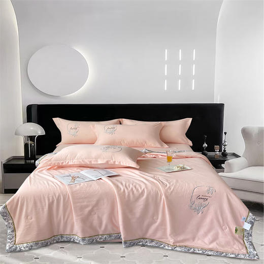 百丽安娜（Belle Anna）大豆数码印花夏被-浅粉 商品图0