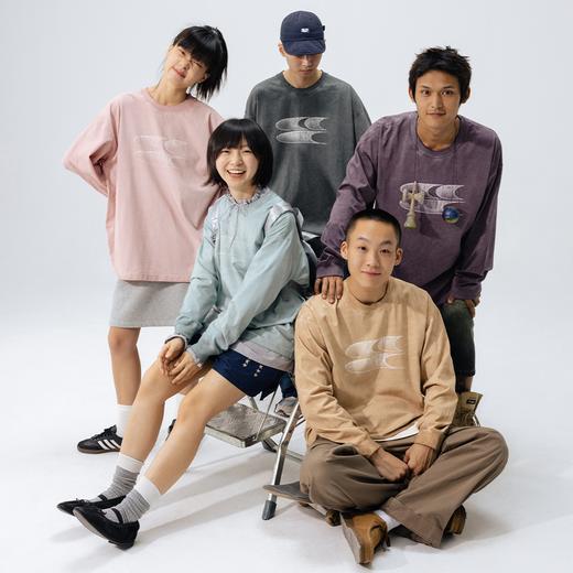 CryingCenter水洗做旧褪色logo上衣圆领宽松情侣长袖T恤哭喊中心 商品图0