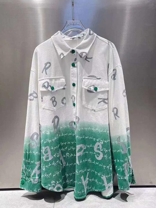 16GD满印字母拼色吊染长袖衬衫40219（白） 春季 406221032105 商品图3