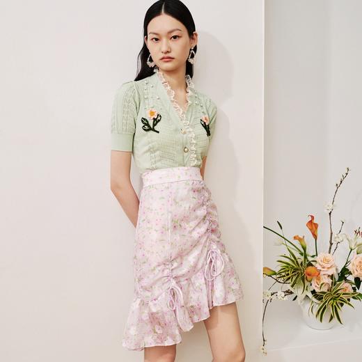 MAXRIENY | 摩登新中式半身裙2023夏季新款不规则裙摆少女感开叉(货号:MS88SK293F70) 商品图3