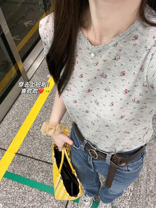 <曾小咸推荐> 小碎花木耳边短袖 商品图4