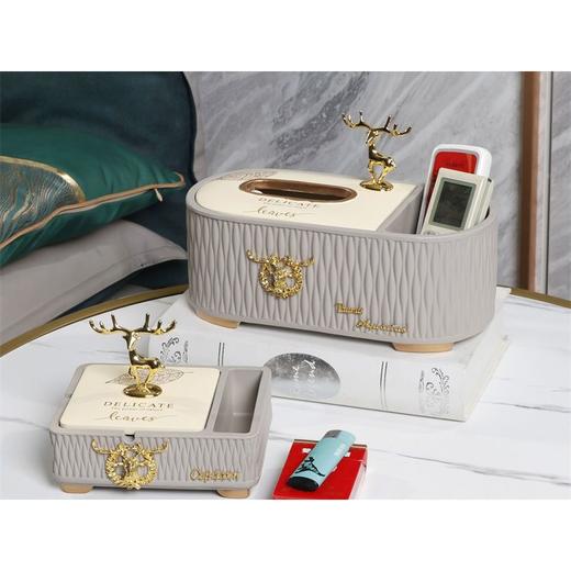 创意轻奢多功能纸巾盒简约客厅抽纸遥控器收纳茶几装饰纸抽盒摆件 商品图6