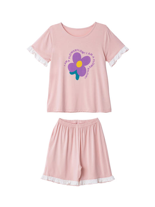 【39元限时秒杀】【秀黛】女童冰感纯棉短袖套装女童睡衣家居服H2440004T【门店同款】【如遇缺货自动退款，介意勿拍】 商品图8