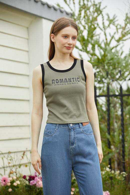 【第二件 0 元｜ 满2件 5 折】【秀黛】女时尚罗纹撞色背心女士背心L2776012T【门店同款】 商品图3