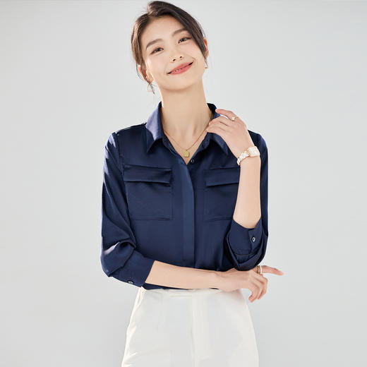 【气质简约】罗蒙女士长袖衬衫时尚有型百搭日常开衫衬衫女商务通勤 商品图4