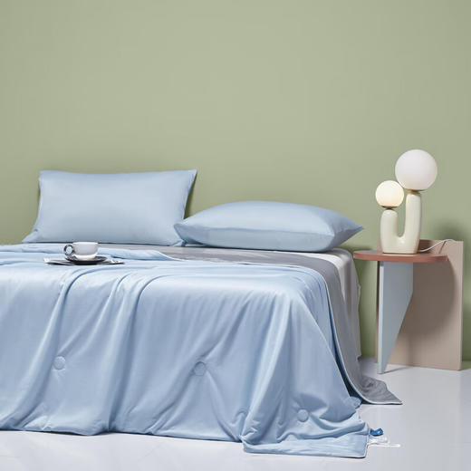 百丽安娜（Belle Anna）云母凉感丝夏凉被-蓝灰 商品图2