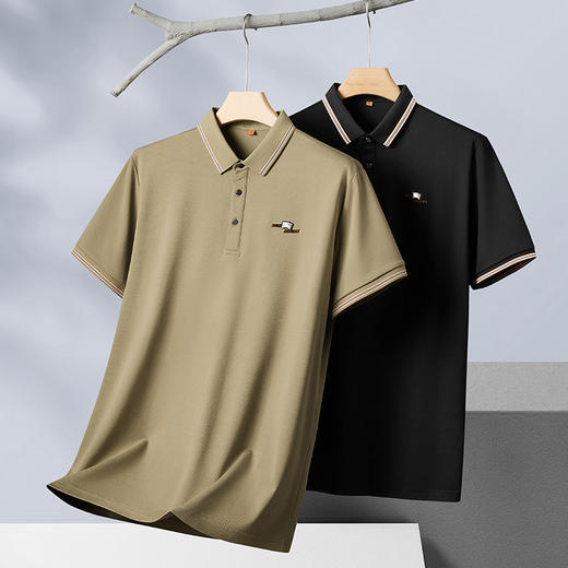 【新款DDP】大依优型大码短袖Polo衫前胸印花翻领加肥加大男士大号弹力透气舒适夏季半袖 商品图1