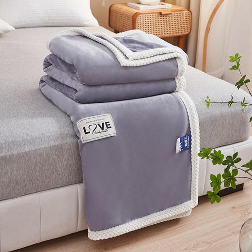 百丽安娜（Belle Anna）多功能牛奶绒四季毯紫灰 商品图3