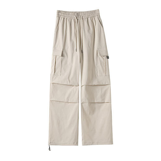 「美式工装运动裤！休闲+运动两穿」女2024春季潮酷抽绳两穿辣妹风高腰宽松阔腿裤下装 商品图4