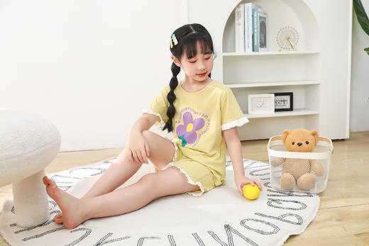 【39元限时秒杀】【秀黛】女童冰感纯棉短袖套装女童睡衣家居服H2440004T【门店同款】【如遇缺货自动退款，介意勿拍】 商品图6
