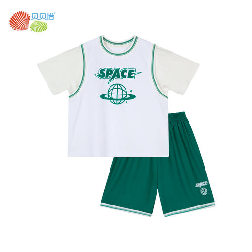 贝贝怡新款童装2024夏季儿童球服套装凉感t恤男童短袖宝宝运动服ZB2DT010 商品图6