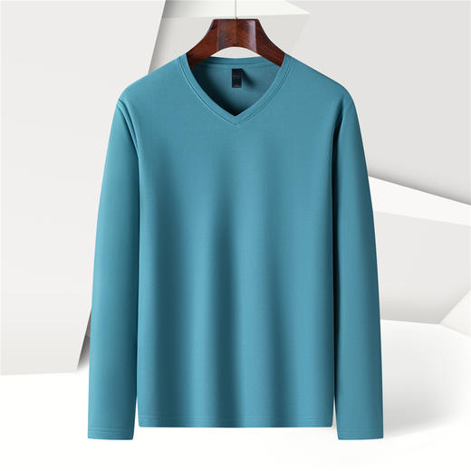 【珠地面料】罗蒙春夏V领t恤男长袖t恤男舒适男士t恤长袖上衣男体恤 商品图8