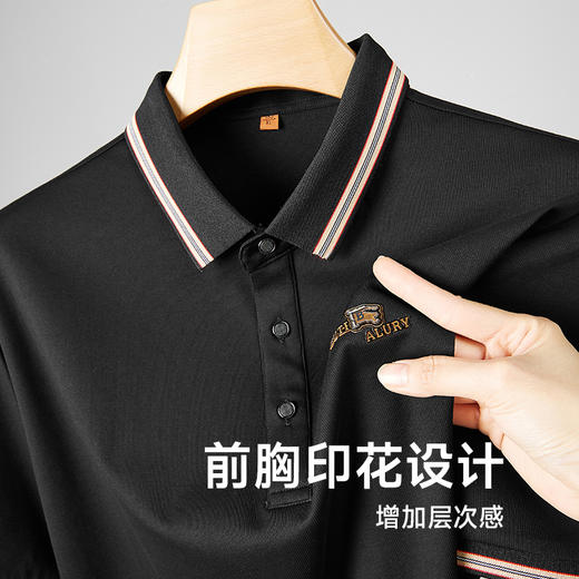 【新款DDP】大依优型大码短袖Polo衫前胸印花翻领加肥加大男士大号弹力透气舒适夏季半袖 商品图2
