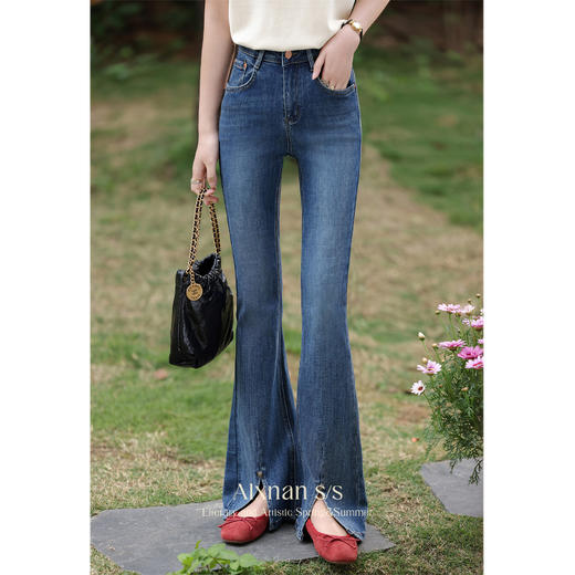 鹿向南《蔚蓝海洋》蓝色牛仔裤L35025 商品图0