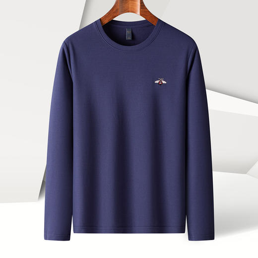 14LP37067【蜜蜂绣花】罗蒙春夏男装圆领t恤男长袖t恤男舒适男士t恤长袖上衣男体恤 商品图3