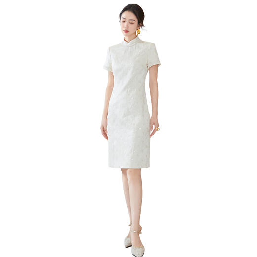 FUYAO扶摇 夏季短袖连衣裙女新款中国风立领裙子新中式改良旗袍裙 商品图4