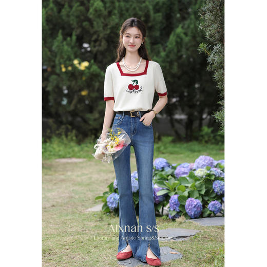 鹿向南《蔚蓝海洋》蓝色牛仔裤L35025 商品图4