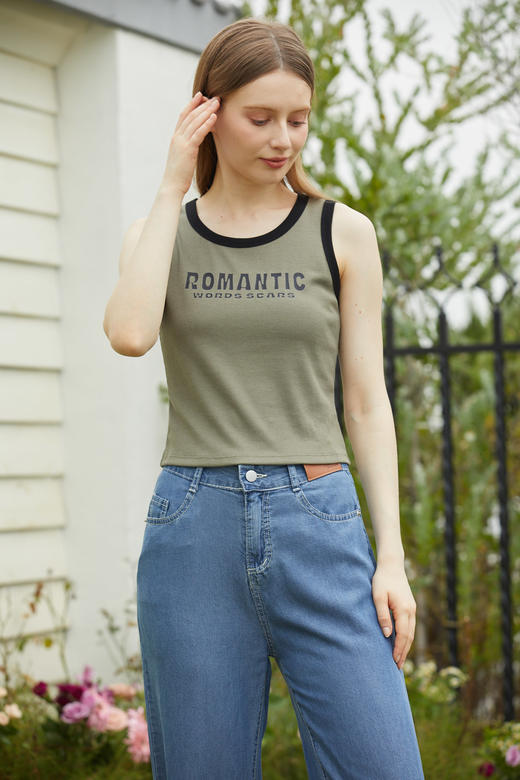 【第二件 0 元｜ 满2件 5 折】【秀黛】女时尚罗纹撞色背心女士背心L2776012T【门店同款】 商品图5