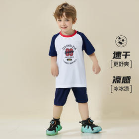 贝贝怡新款童装2024夏季儿童休闲套装宽松衣服男童短袖宝宝运动服ZB2DT009
