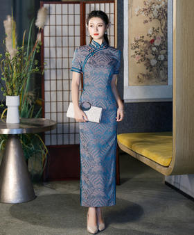 复古民国风，丝绸长款旗袍GT-0862