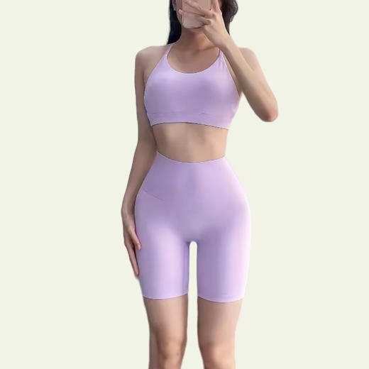 【瘦西西】2024新款多巴胺瑜伽服套装女户外运动美背上衣修身显瘦跑步透气健身服套装 商品图11