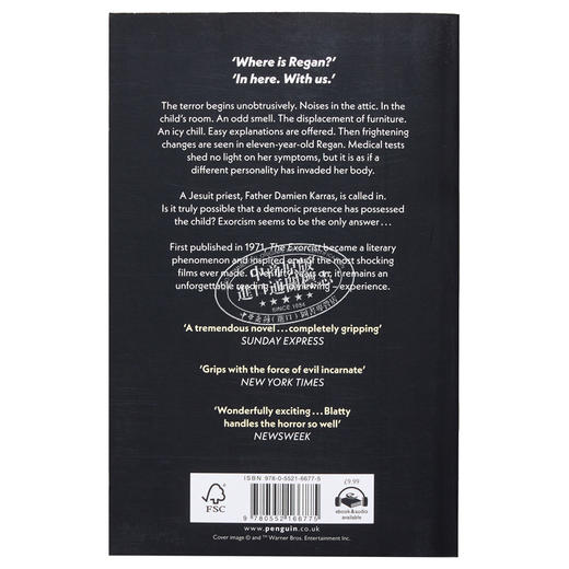 预售 【中商原版】威廉 皮特 布拉蒂 驱魔人 严肃恐怖小说 The Exorcist 英文原版 William Peter Blatty 奇幻 惊悚 恐怖 商品图1