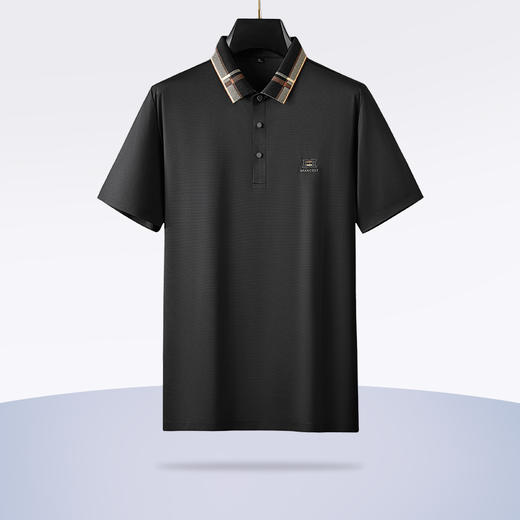 【冰丝高弹】【新款DDP】大依优型大码短袖Polo衫前胸印花电脑领设计翻领加肥加大男士大号弹力透气舒适夏季半袖 商品图1