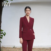 IWY/酒红色西装套装春高级感设计师主持人艺考播音服装修身气质职业装C14220+P34217 商品缩略图3