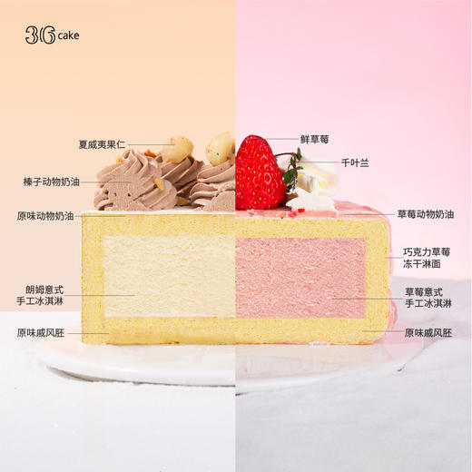 草莓朗姆双拼冰淇淋蛋糕，可选1.5磅 商品图2