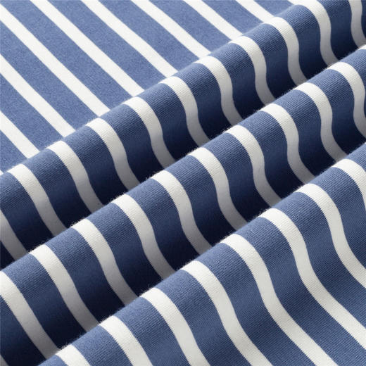 【桑蚕丝混纺】罗蒙春夏长袖T恤男士海魂衫休闲百搭经典男士圆领条纹T恤 商品图12