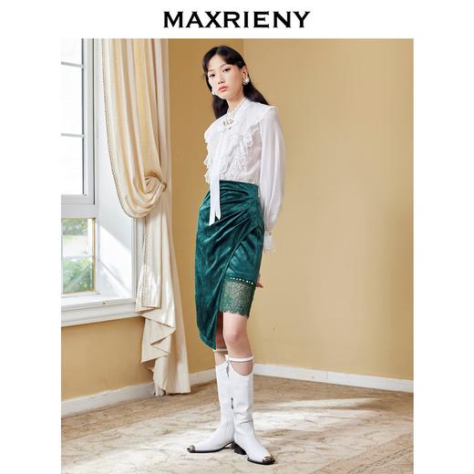 MAXRIENY-复古风丝绒半身裙(货号:MC87SK550) 商品图2