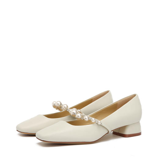 逸红颜小集市#「珍珠玛丽鞋」鞋面、内里、垫脚皆为高奢小羊皮, 错落有致的珍珠点缀,温柔雅致,你的旗袍必备单鞋 商品图6