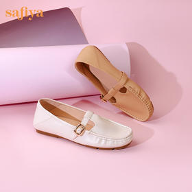 Safiya/索菲娅2024春季新款真皮T字带休闲百搭软底单鞋 SF41111086