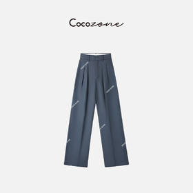 COCO ZONE 气质简约高腰双褶通勤风阔腿休闲长裤 23C30320