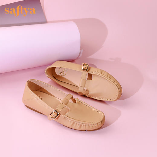 Safiya/索菲娅2024春季新款真皮T字带休闲百搭软底单鞋 SF41111086 商品图3