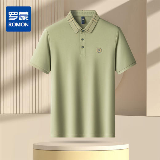 罗蒙夏季男士百搭时尚简约男t恤短袖polo衫亲肤柔软polo衫男短袖 商品图0