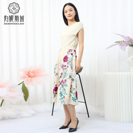 黄白游色、漆黑色半裙LZ3B10 商品图4