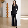 IWY/气质新中式国风西装套装女商务主持人高端正装工作服黑色西服CP2078 商品缩略图0