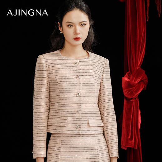 【商场同款】阿菁娜2024春季新款小香风典雅外套A29C107006 商品图2