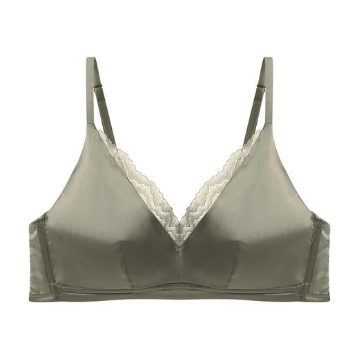 春夏新款真丝缎面文胸， 无钢圈超薄款光面桑蚕丝内衣大胸显小 TG02S211 商品图4