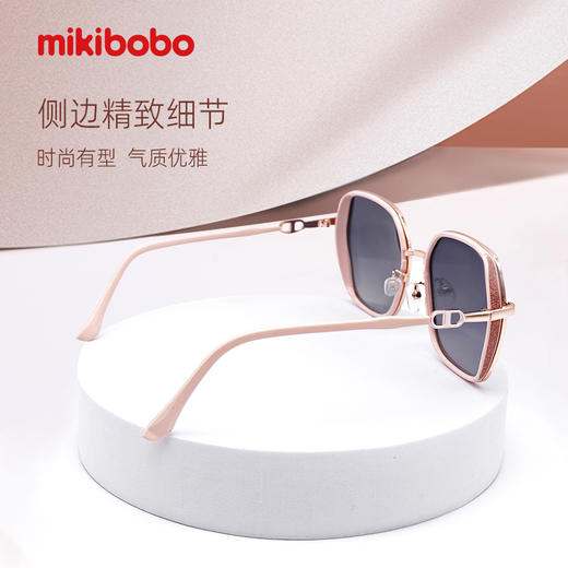 mikibobo太阳镜 新款米色方框太阳镜百搭时尚大框女士墨镜 商品图3