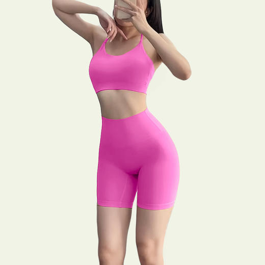 【瘦西西】2024新款多巴胺瑜伽服套装女户外运动美背上衣修身显瘦跑步透气健身服套装 商品图7