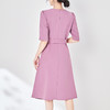 通勤气质女人味，休闲收腰压褶显瘦连衣裙WLZD-2403402 商品缩略图1