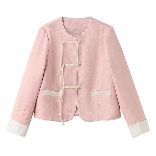 2024春新款韩版修身复古盘扣新中式时尚短外套AQHUI2411 商品图4