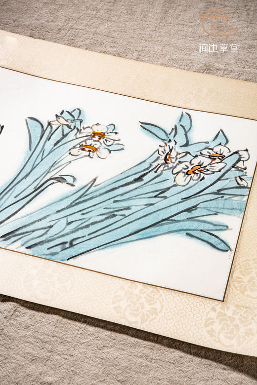 80年代杭州西湖艺苑木版水印“潘天寿《水仙》” 商品图3