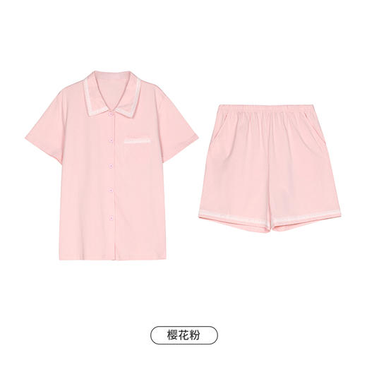 都市丽人生活家居春夏睡衣女凉感无尘棉家居服薄款短袖短裤女士套装新年本命年红品LH41B9 商品图11