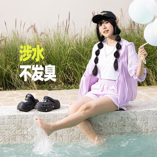 匹克态极奶酪洞洞鞋女鞋夏季新款时尚增高百搭拖鞋女ET42042L 商品图3